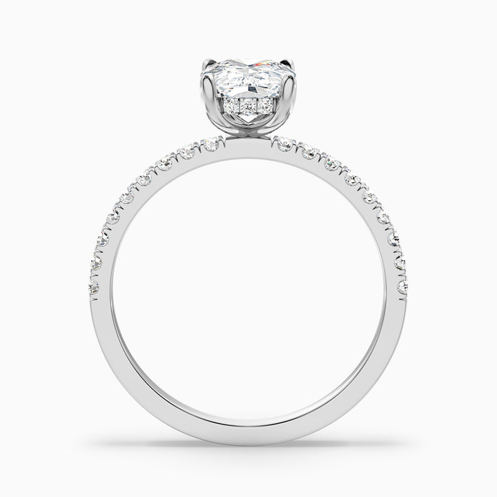 Holly 2 Carat Elongated Cushion Cut Hidden Halo Pave Moissanite Diamond Ring in 10k Yellow Gold