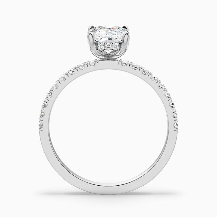 Holly 4 Carat Elongated Cushion Cut Hidden Halo Pave Moissanite Diamond Ring in 925 Sterling Silver