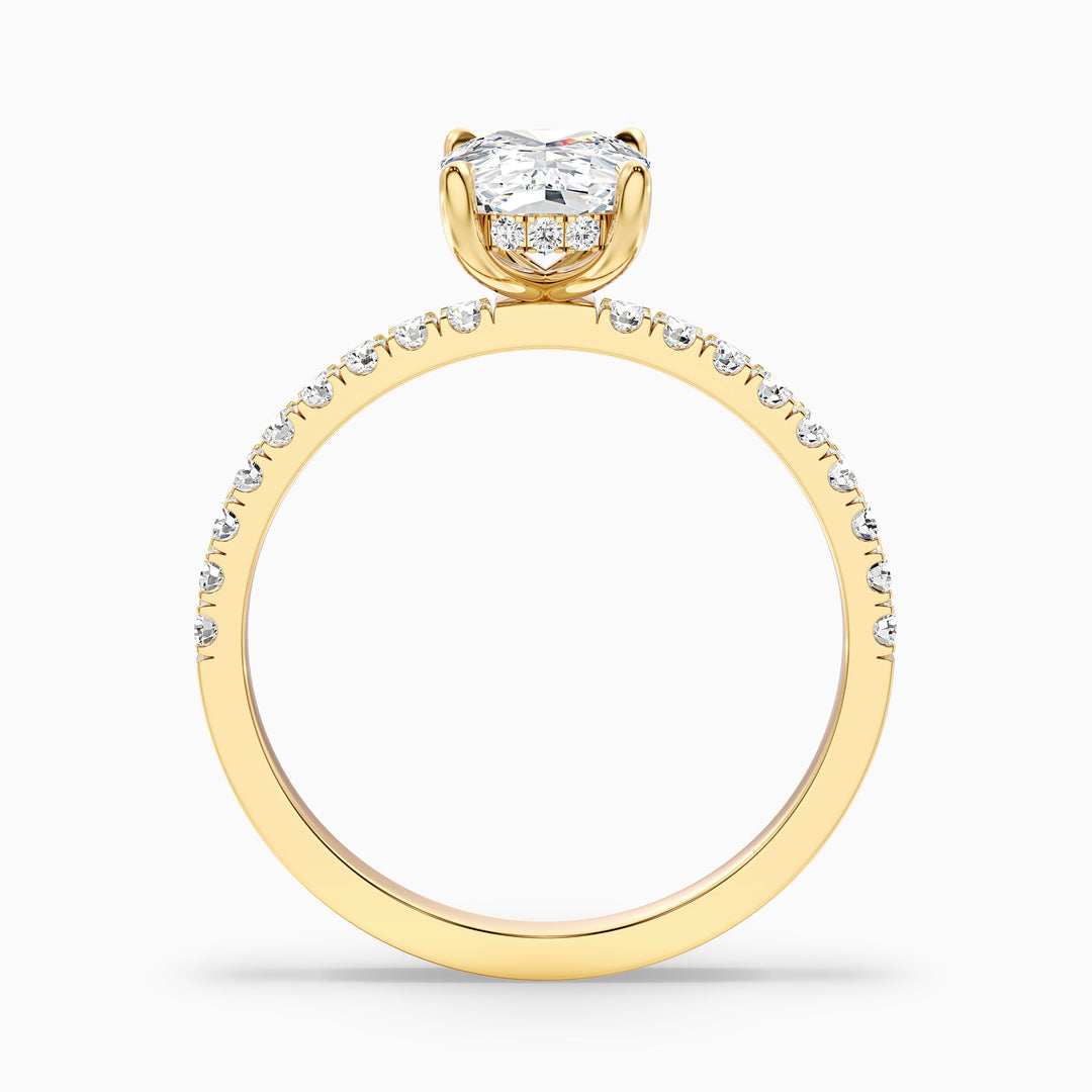 Holly 4.5 Carat Elongated Cushion Cut Hidden Halo Pave Moissanite Diamond Ring in 925 Sterling Silver
