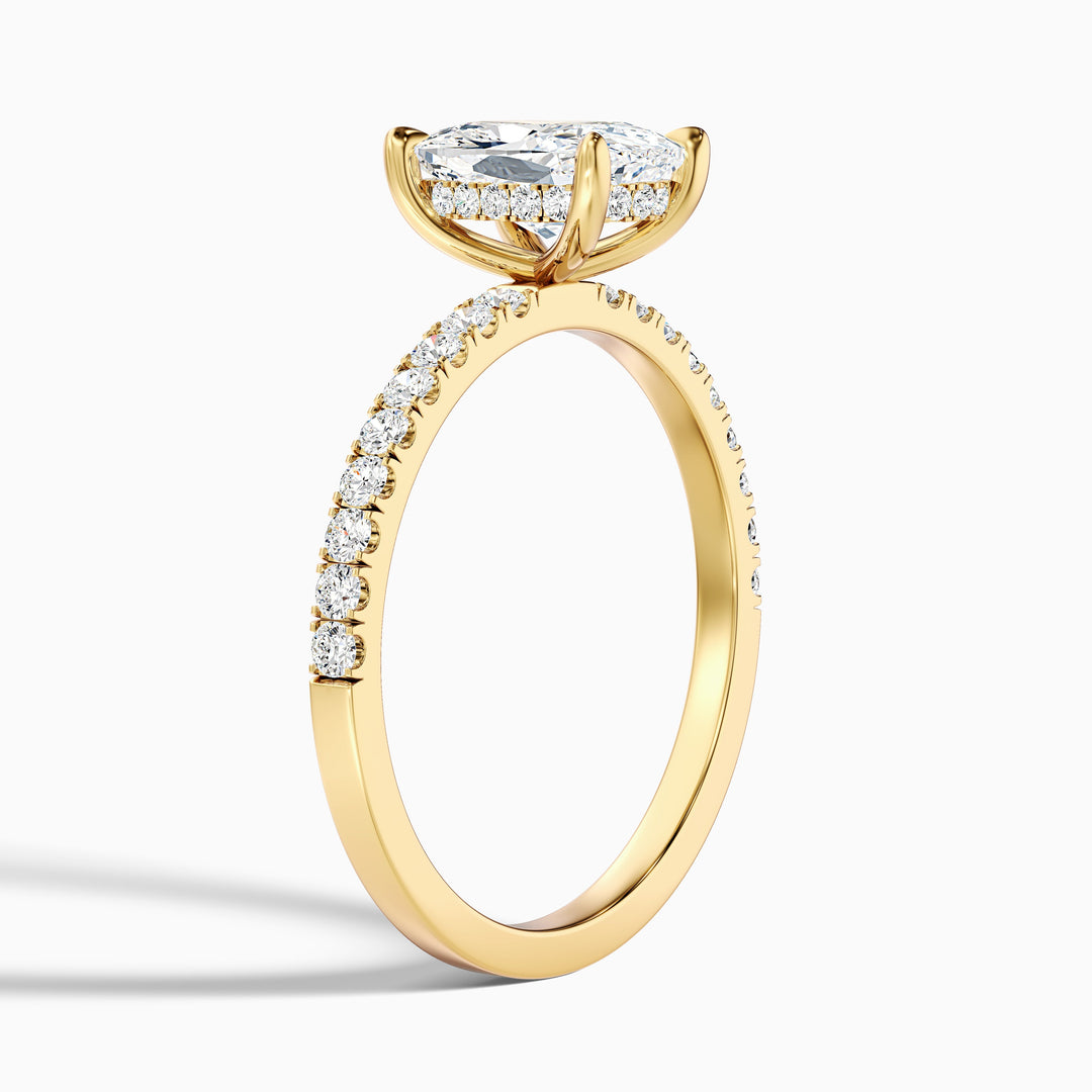 Holly 4.5 Carat Elongated Cushion Cut Hidden Halo Pave Moissanite Diamond Ring in 925 Sterling Silver