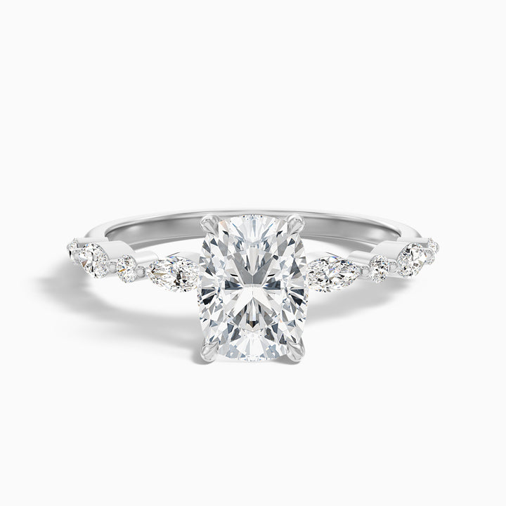 Joyee 1 Carat Elongated Cushion Cut Hidden Halo Lab Grown Diamond Ring in 10k Rose Gold