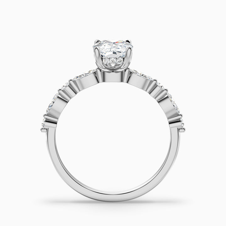 Joyee 1 Carat Elongated Cushion Cut Hidden Halo Lab Grown Diamond Ring in 10k Rose Gold