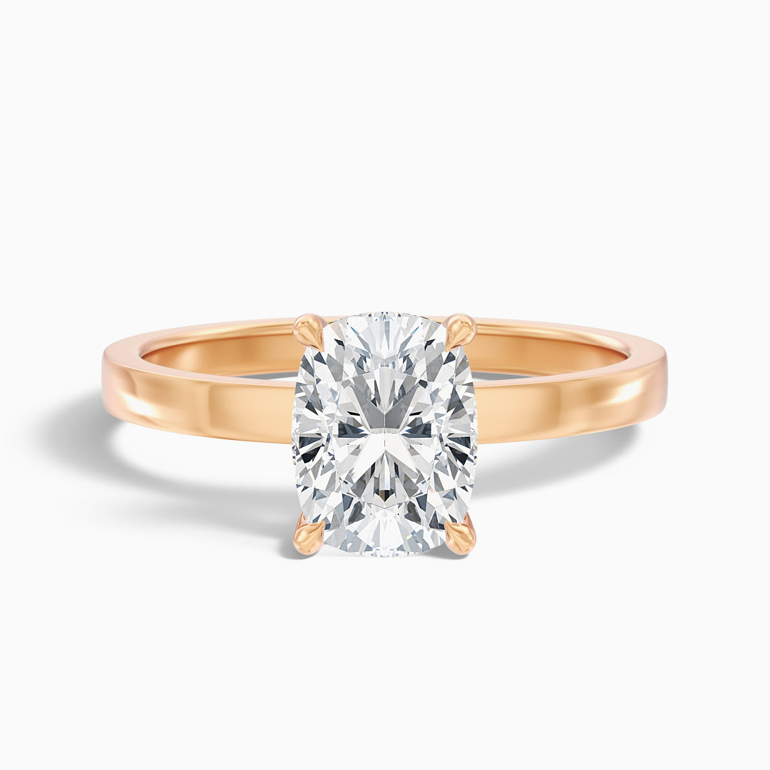 Aimee 2 Carat Elongated Cushion Cut Solitaire Moissanite Diamond Ring in 10k White Gold