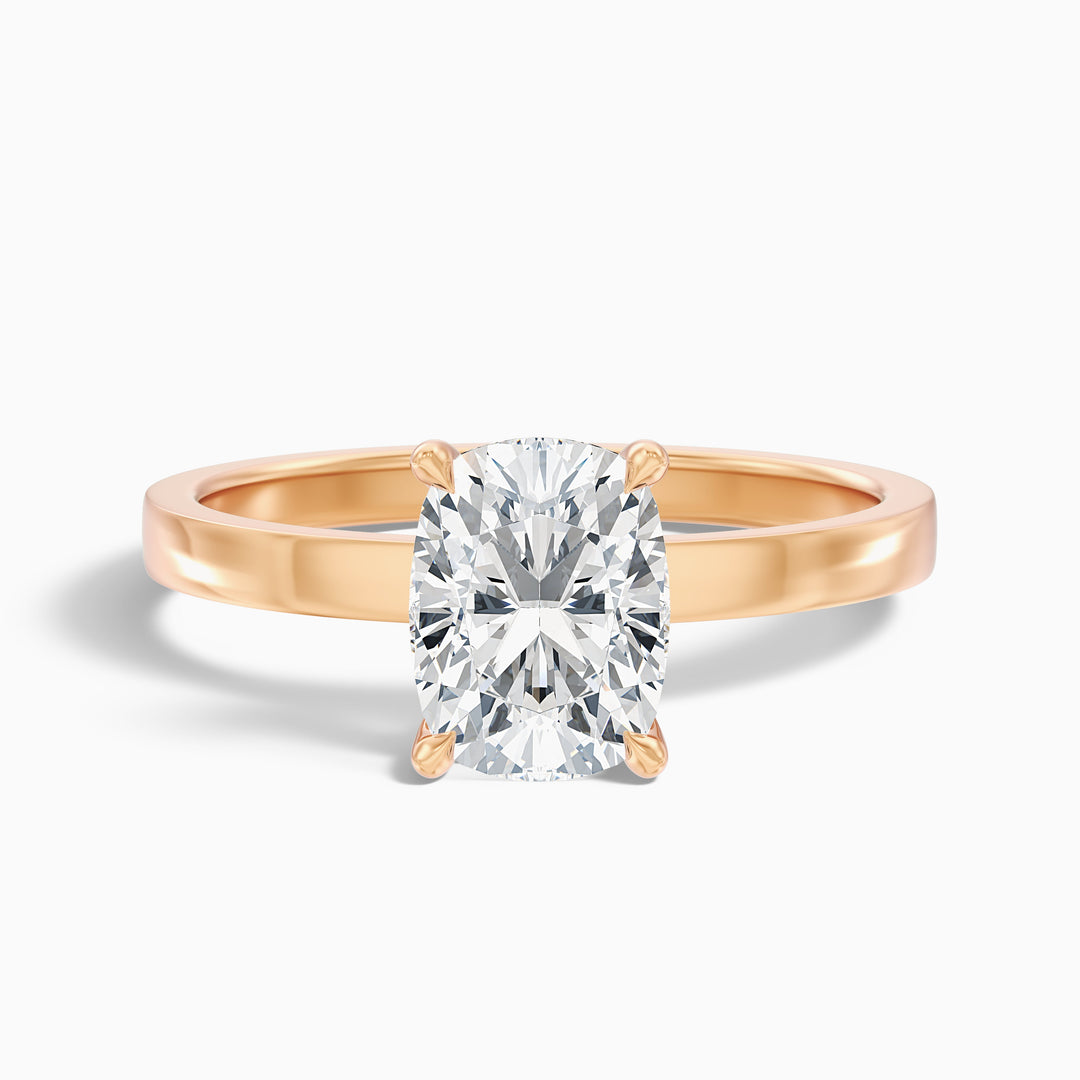 Aimee 3.5 Carat Elongated Cushion Cut Solitaire Lab Grown Diamond Ring in 925 Sterling Silver