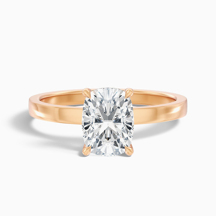 Aimee 3.5 Carat Elongated Cushion Cut Solitaire Lab Grown Diamond Ring in 925 Sterling Silver