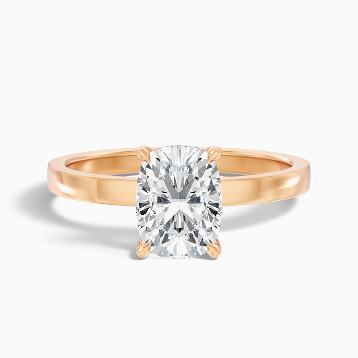 Aimee 5 Carat Elongated Cushion Cut Solitaire Moissanite Diamond Ring in 18k Rose Gold