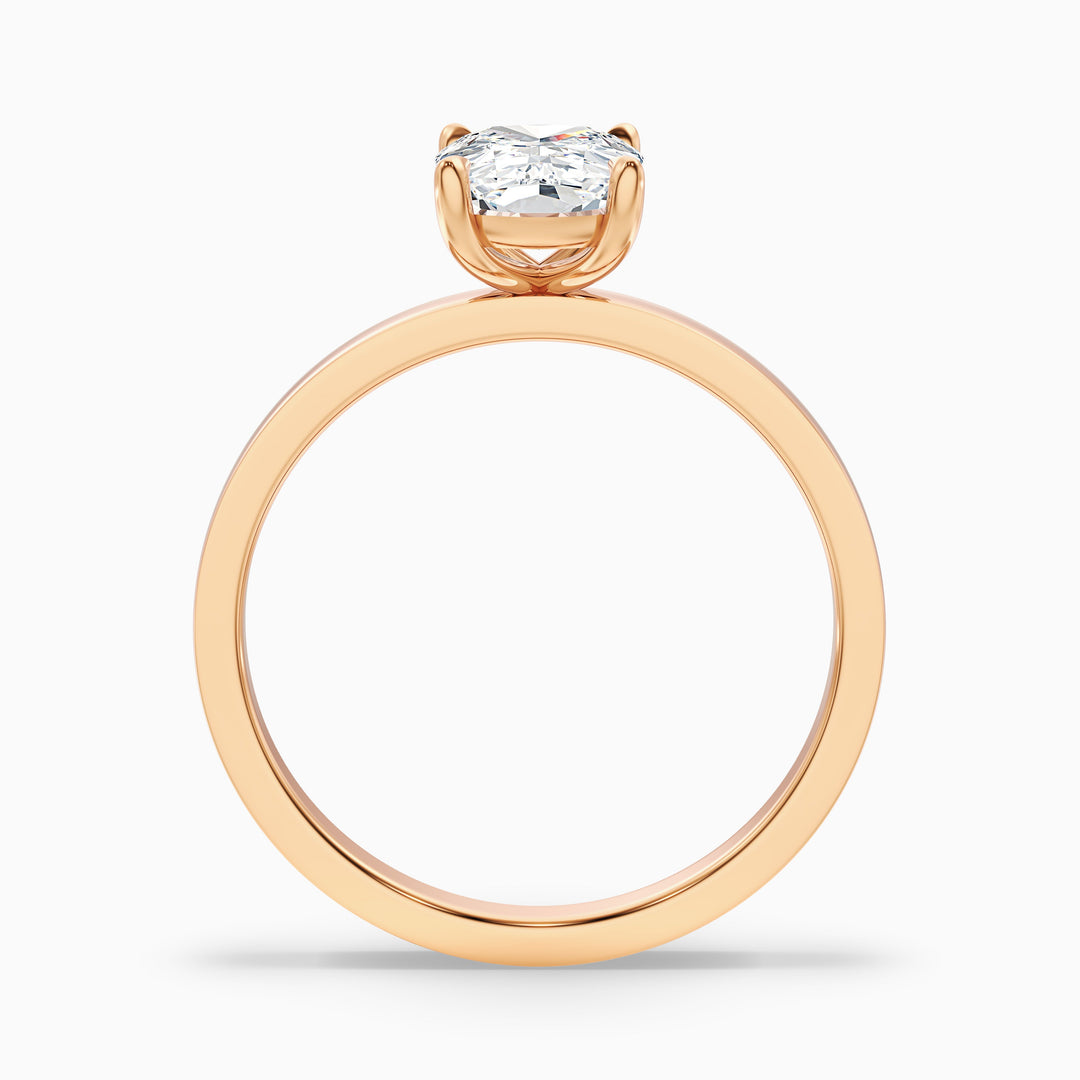 Aimee 3.5 Carat Elongated Cushion Cut Solitaire Lab Grown Diamond Ring in 925 Sterling Silver