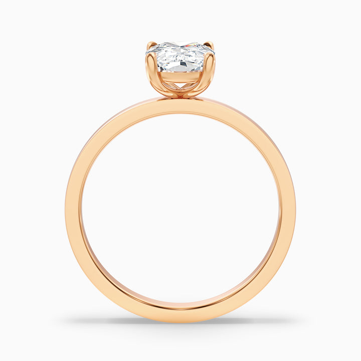 Aimee 5 Carat Elongated Cushion Cut Solitaire Moissanite Diamond Ring in 18k Rose Gold