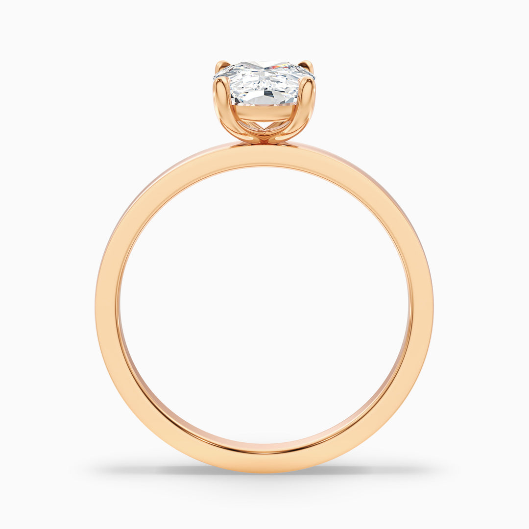 Aimee 2.5 Carat Elongated Cushion Cut Solitaire Moissanite Diamond Ring in 14k Rose Gold