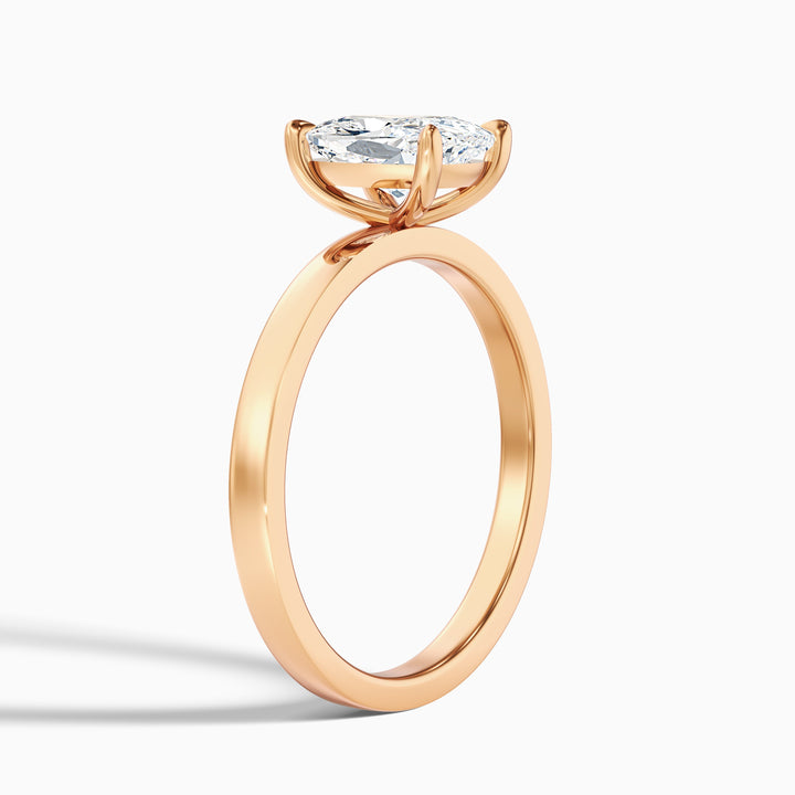 Aimee 3.5 Carat Elongated Cushion Cut Solitaire Lab Grown Diamond Ring in 925 Sterling Silver