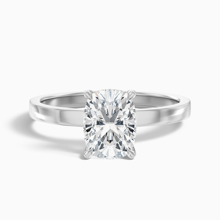Aimee 3.5 Carat Elongated Cushion Cut Solitaire Lab Grown Diamond Ring in 925 Sterling Silver