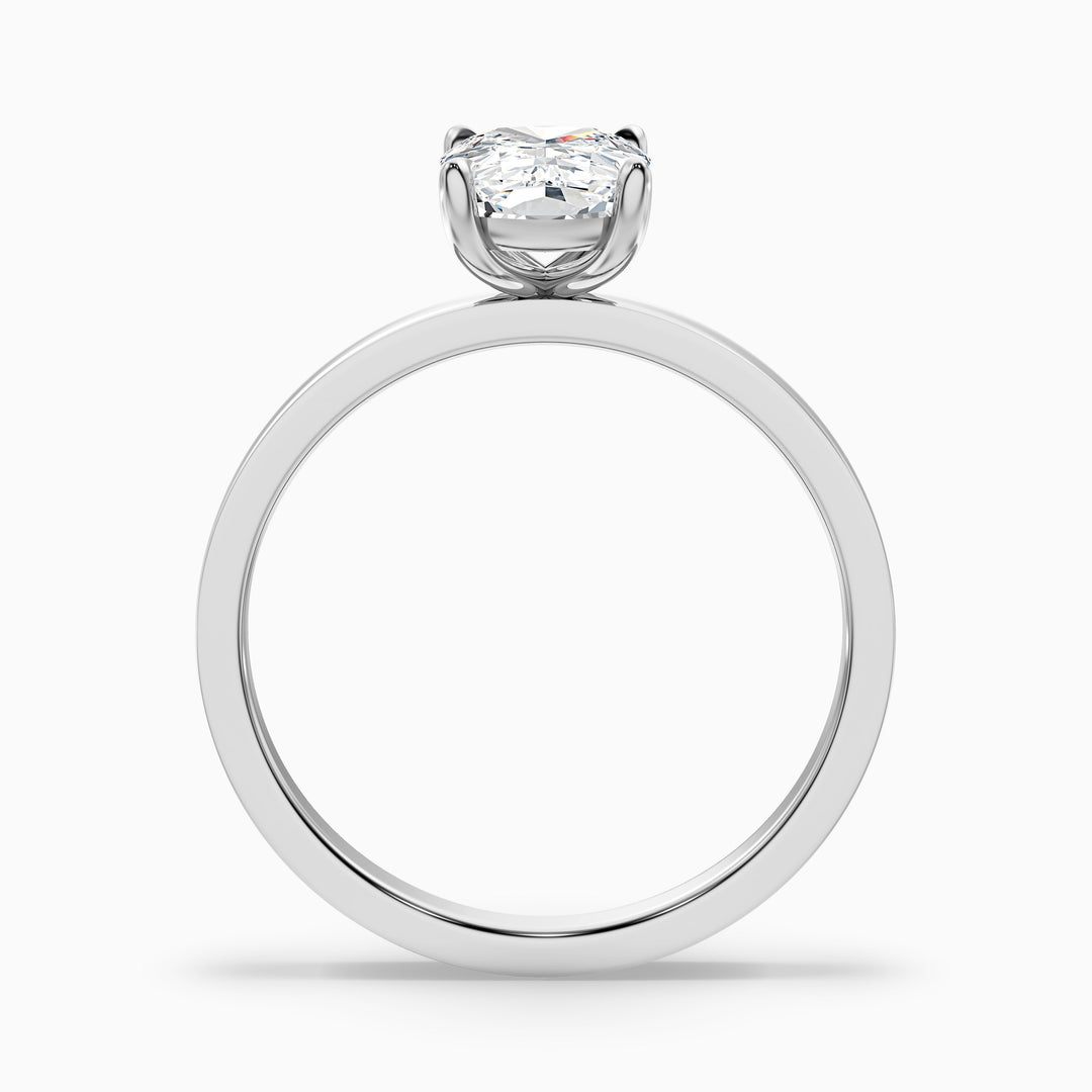 Aimee 3.5 Carat Elongated Cushion Cut Solitaire Lab Grown Diamond Ring in 925 Sterling Silver
