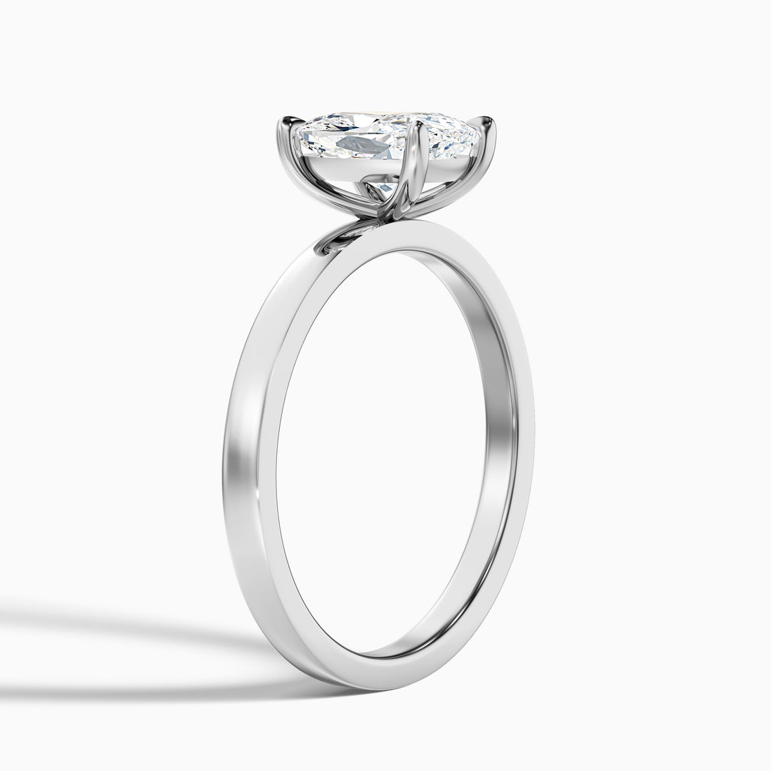 Aimee 3.5 Carat Elongated Cushion Cut Solitaire Lab Grown Diamond Ring in 925 Sterling Silver