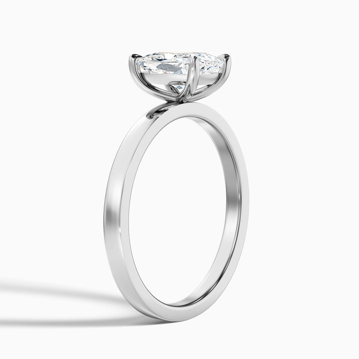 Aimee 3.5 Carat Elongated Cushion Cut Solitaire Lab Grown Diamond Ring in 925 Sterling Silver