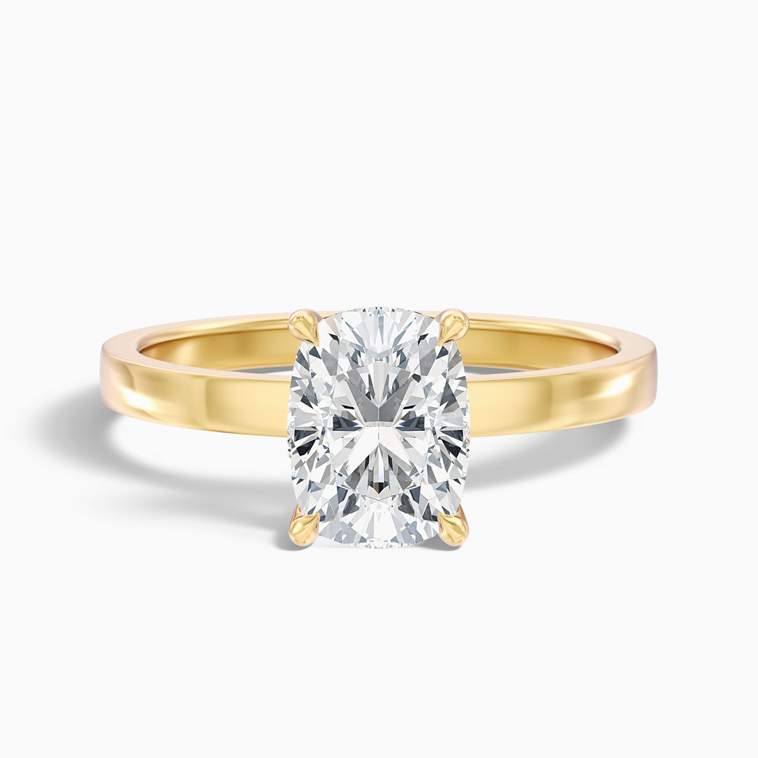 Aimee 3.5 Carat Elongated Cushion Cut Solitaire Lab Grown Diamond Ring in 925 Sterling Silver