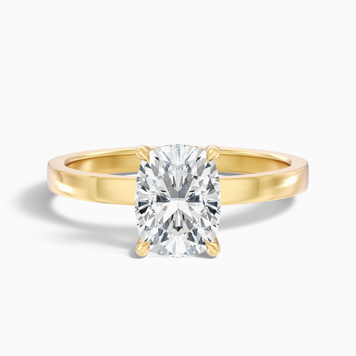Aimee 3.5 Carat Elongated Cushion Cut Solitaire Lab Grown Diamond Ring in 925 Sterling Silver