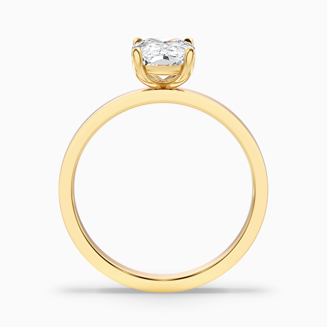 Aimee 3.5 Carat Elongated Cushion Cut Solitaire Lab Grown Diamond Ring in 925 Sterling Silver