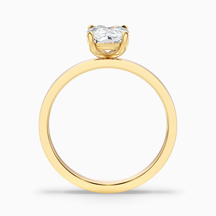 Aimee 3.5 Carat Elongated Cushion Cut Solitaire Lab Grown Diamond Ring in 925 Sterling Silver