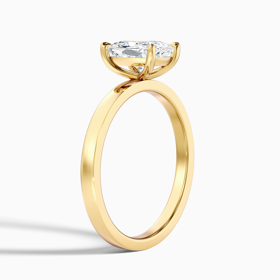Aimee 3.5 Carat Elongated Cushion Cut Solitaire Lab Grown Diamond Ring in 925 Sterling Silver