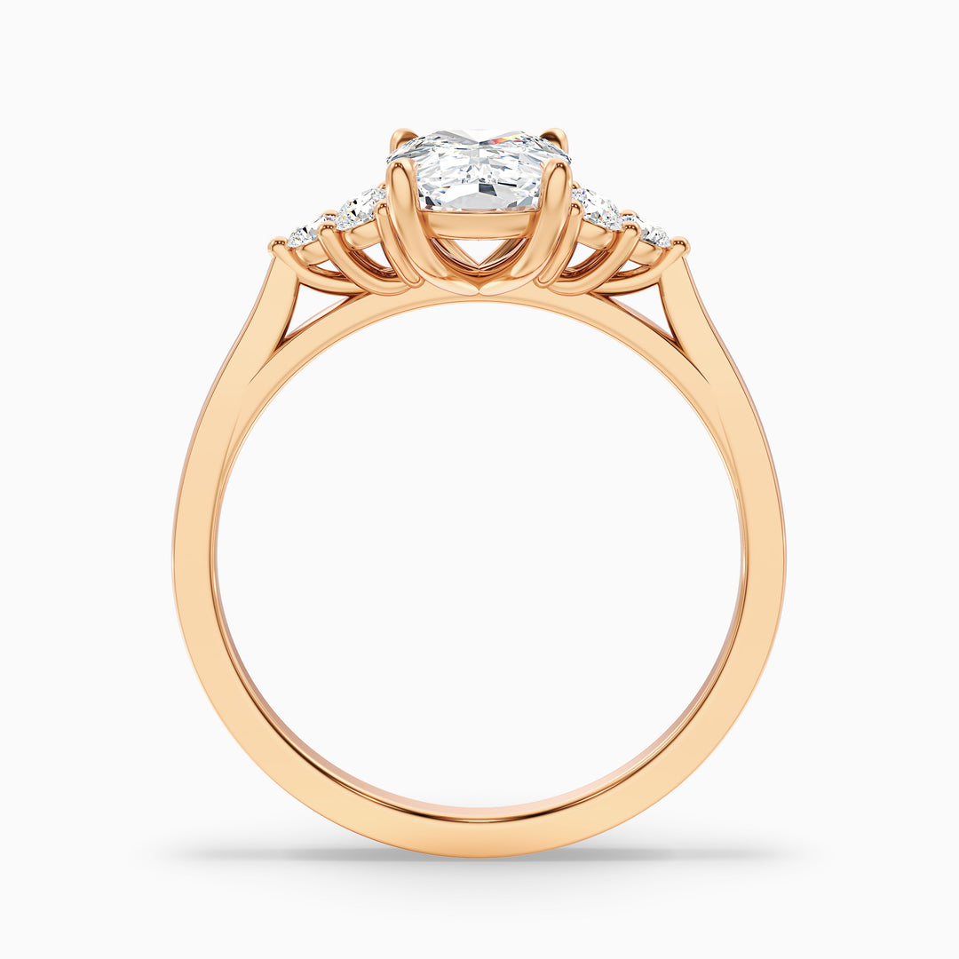 Kiera 2.5 Carat Elongated Cushion Cut Vintage Inspired Moissanite Diamond Ring in 18k Yellow Gold
