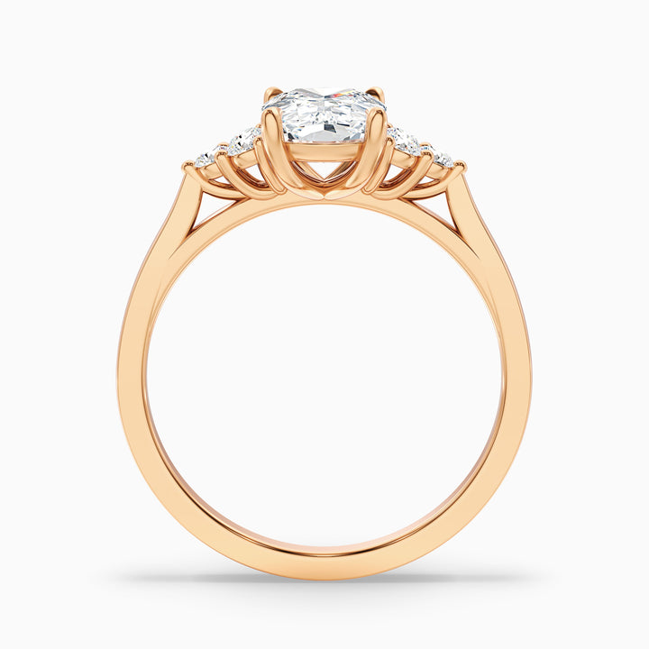 Kiera 2.5 Carat Elongated Cushion Cut Vintage Inspired Moissanite Diamond Ring in 18k Yellow Gold