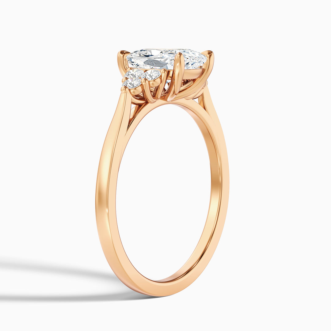 Kiera 2.5 Carat Elongated Cushion Cut Vintage Inspired Lab Grown Diamond Ring in 925 Sterling Silver