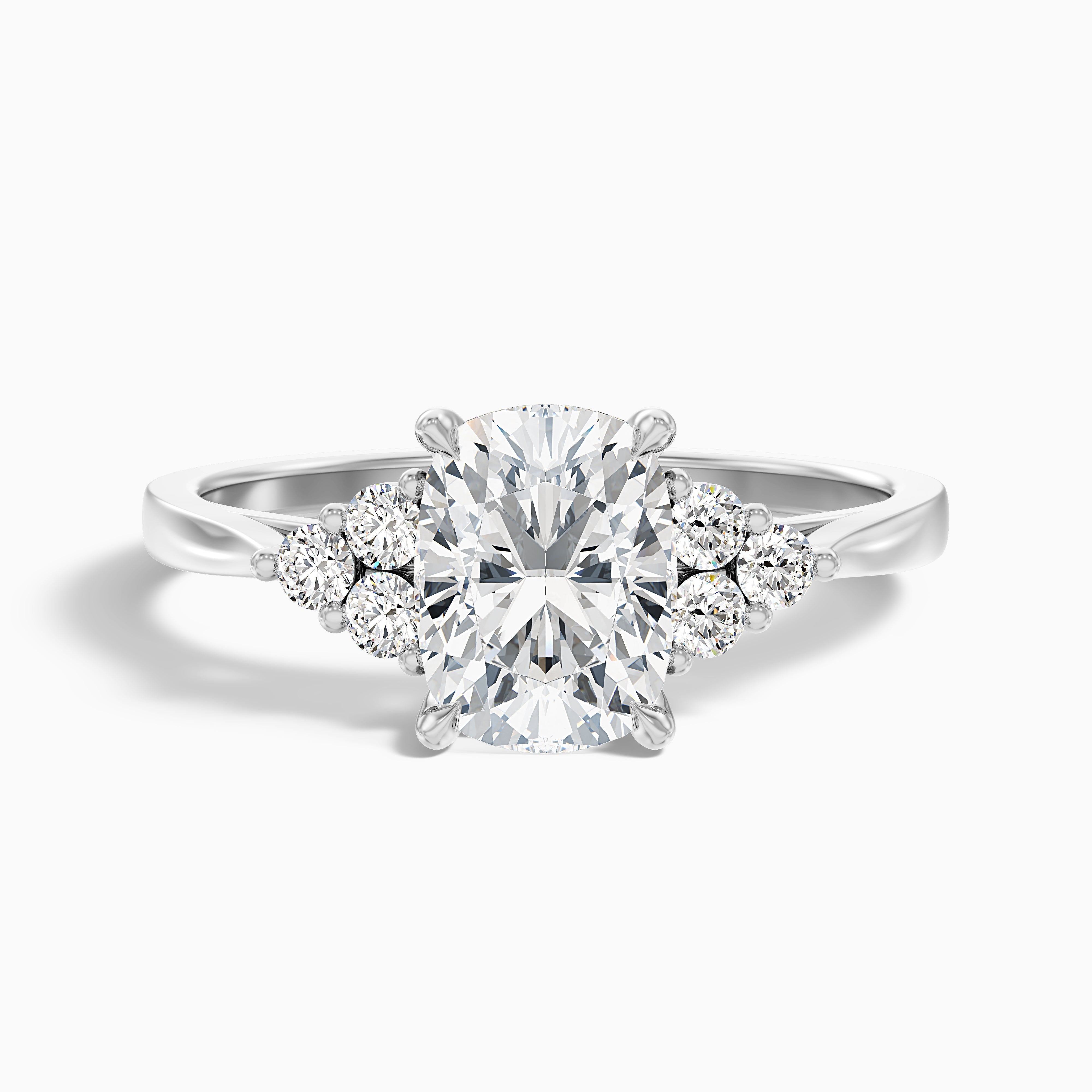 Kiera 1 Carat Elongated Cushion Cut Vintage Inspired Moissanite Diamond Ring in 14k White Gold