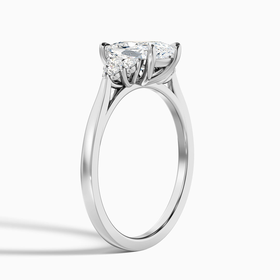 Kiera 1 Carat Elongated Cushion Cut Vintage Inspired Lab Grown Diamond Ring in 925 Sterling Silver