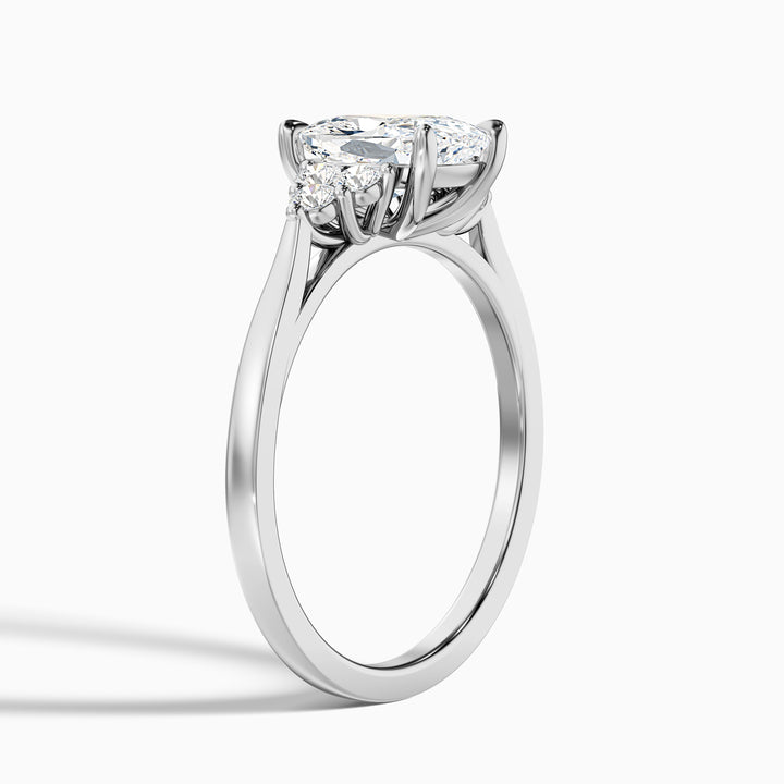 Kiera 1 Carat Elongated Cushion Cut Vintage Inspired Lab Grown Diamond Ring in 925 Sterling Silver