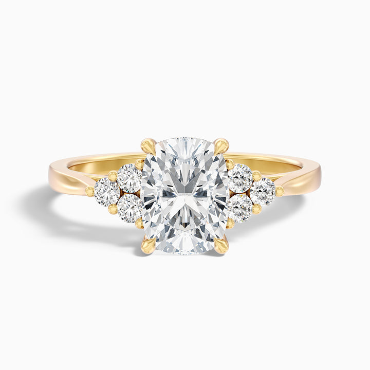 Kiera 5.5 Carat Elongated Cushion Cut Vintage Inspired Moissanite Diamond Ring in 14k Rose Gold