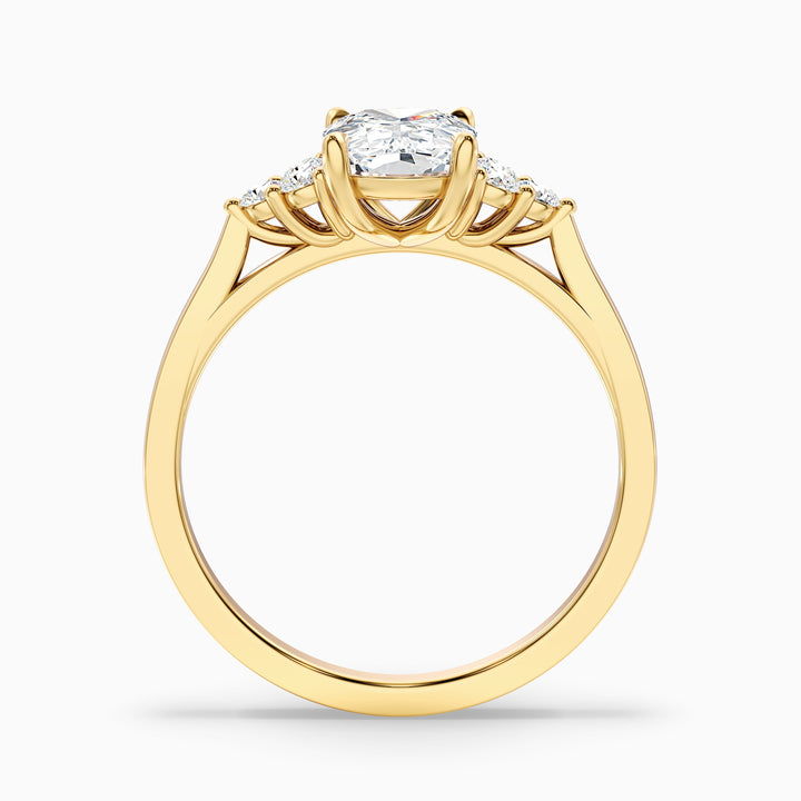 Kiera 4 Carat Elongated Cushion Cut Vintage Inspired Lab Grown Diamond Ring in 925 Sterling Silver