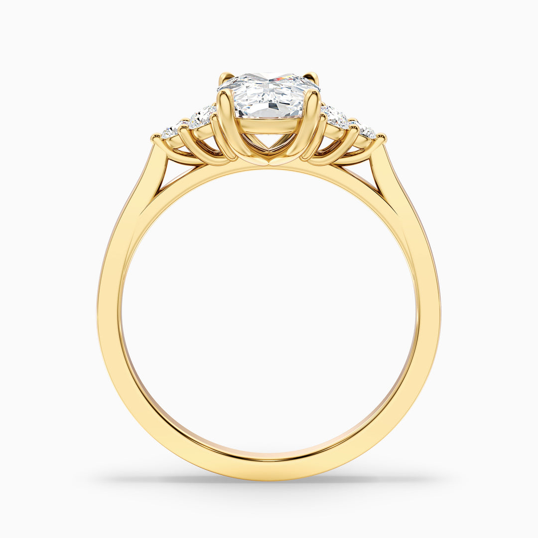 Kiera 5.5 Carat Elongated Cushion Cut Vintage Inspired Moissanite Diamond Ring in 14k Rose Gold