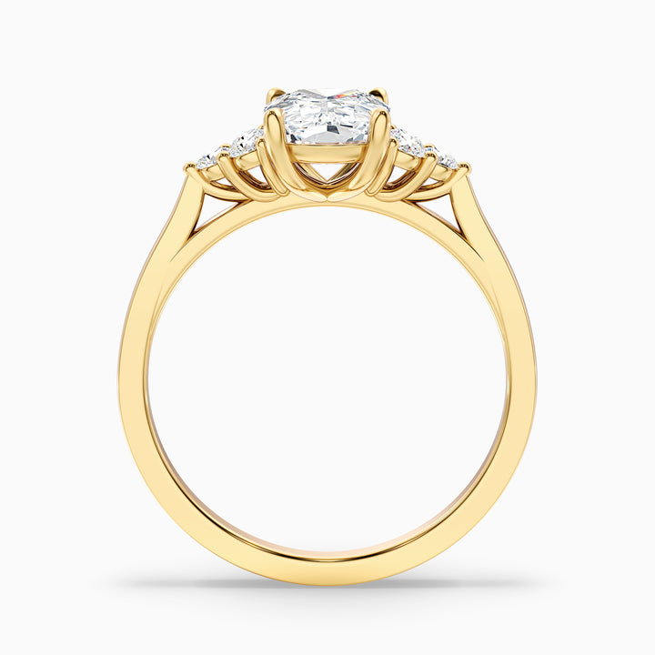 Kiera 5.5 Carat Elongated Cushion Cut Vintage Inspired Moissanite Diamond Ring in 14k Rose Gold