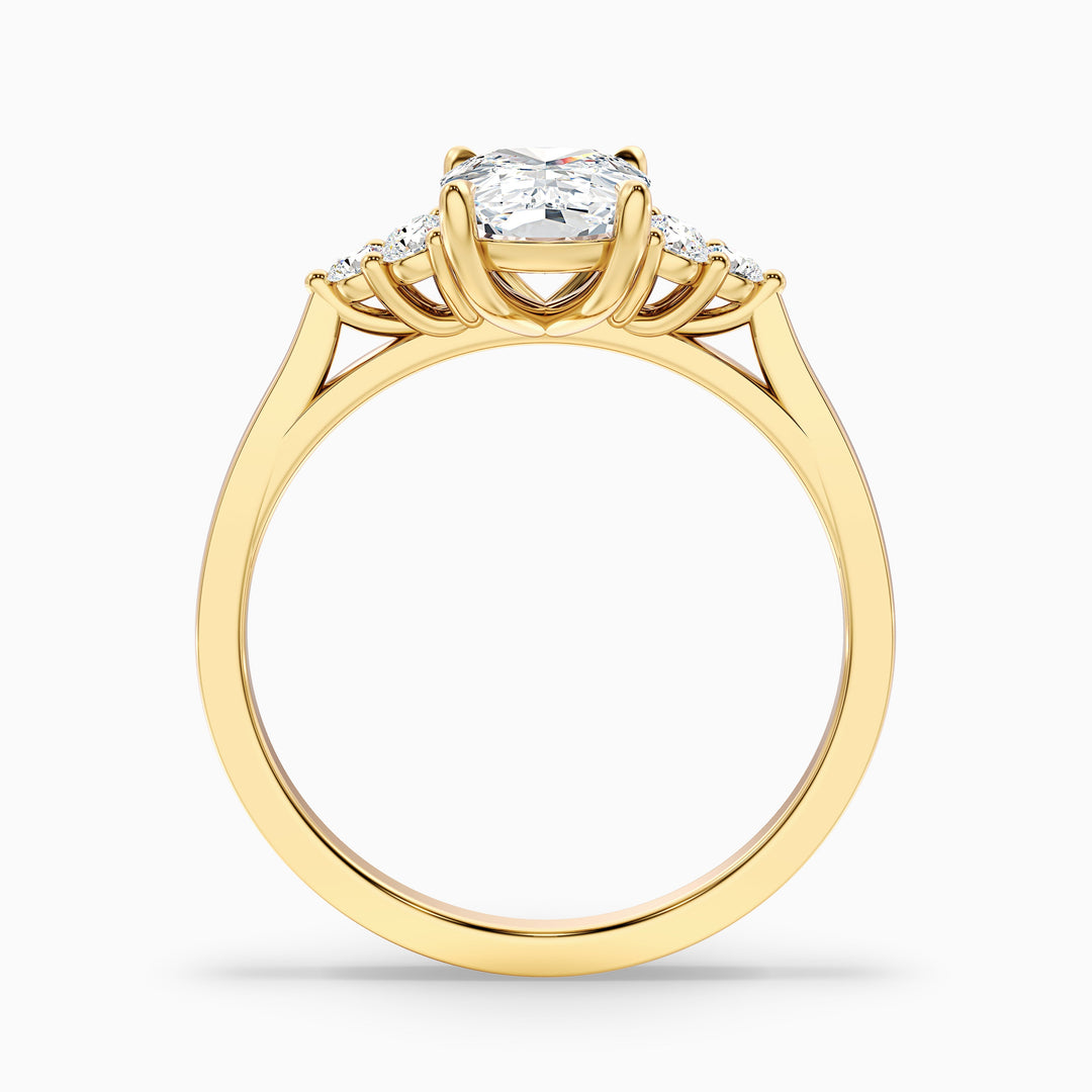 Kiera 3 Carat Elongated Cushion Cut Vintage Inspired Moissanite Diamond Ring in 925 Sterling Silver
