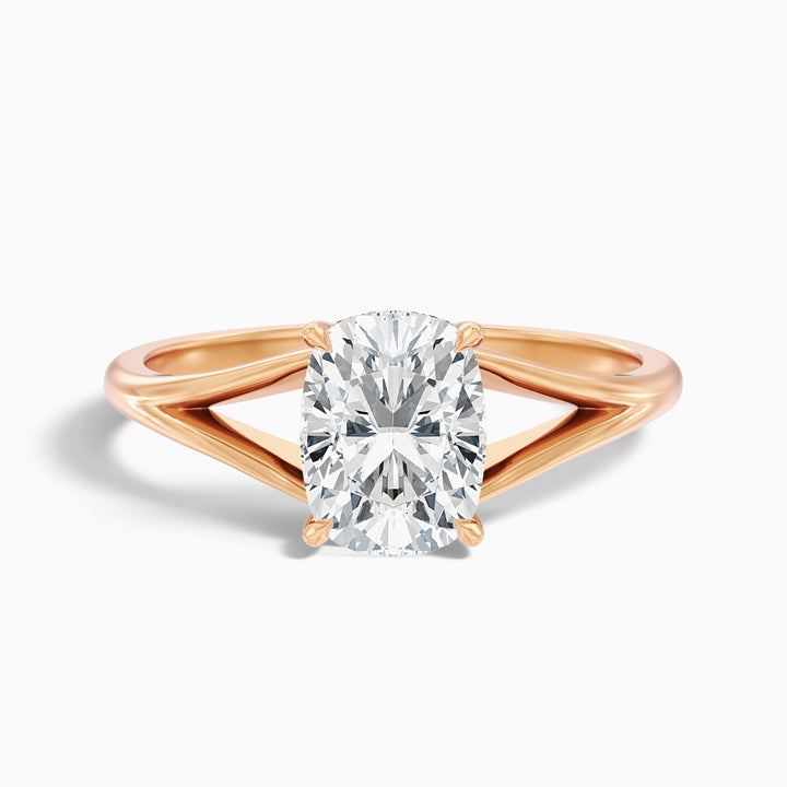 Maren 4 Carat Elongated Cushion Cut Split Shank Lab Grown Diamond Ring in 925 Sterling Silver