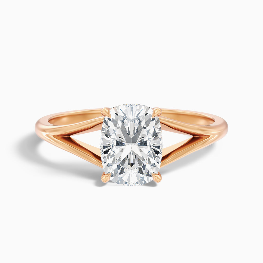 Maren 2 Carat Elongated Cushion Cut Split Shank Lab Grown Diamond Ring in 925 Sterling Silver