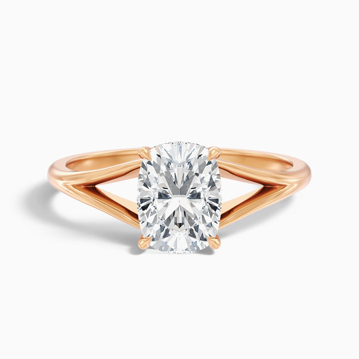 Maren 4 Carat Elongated Cushion Cut Split Shank Lab Grown Diamond Ring in 10k White Gold