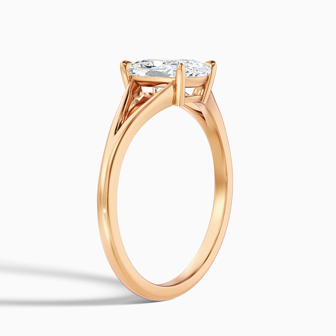 Maren 4 Carat Elongated Cushion Cut Split Shank Lab Grown Diamond Ring in 10k White Gold
