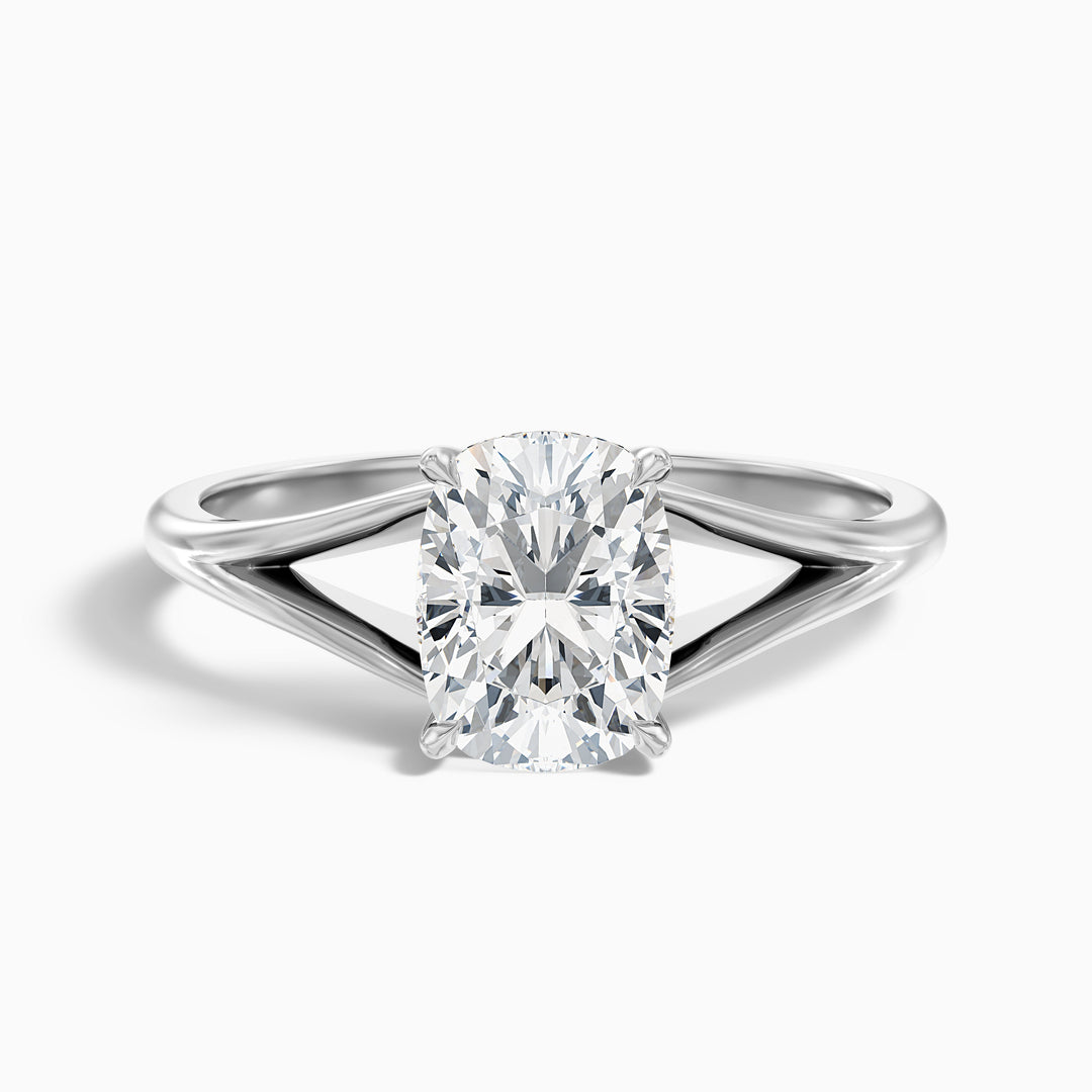 Maren 4 Carat Elongated Cushion Cut Split Shank Lab Grown Diamond Ring in 925 Sterling Silver