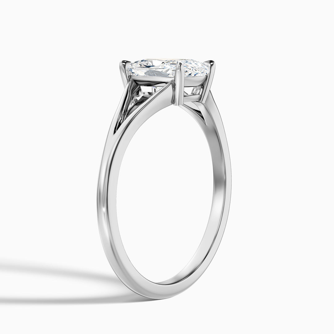 Maren 4 Carat Elongated Cushion Cut Split Shank Lab Grown Diamond Ring in 925 Sterling Silver