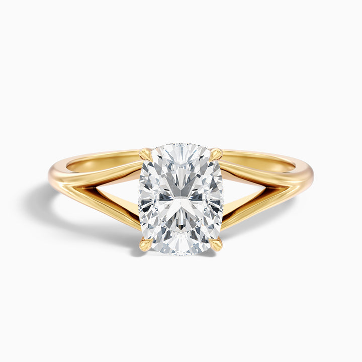 Maren 2 Carat Elongated Cushion Cut Split Shank Lab Grown Diamond Ring in 925 Sterling Silver