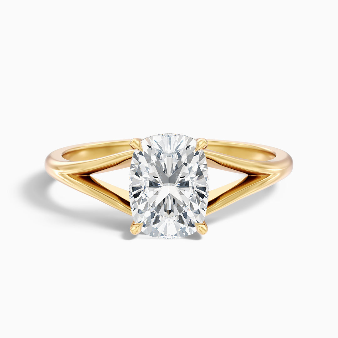 Maren 4 Carat Elongated Cushion Cut Split Shank Lab Grown Diamond Ring in 925 Sterling Silver