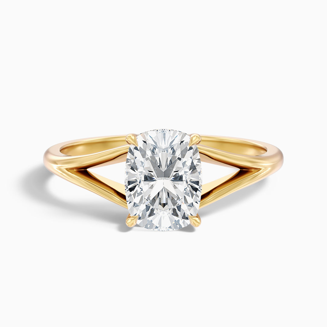 Maren 4 Carat Elongated Cushion Cut Split Shank Lab Grown Diamond Ring in 10k White Gold