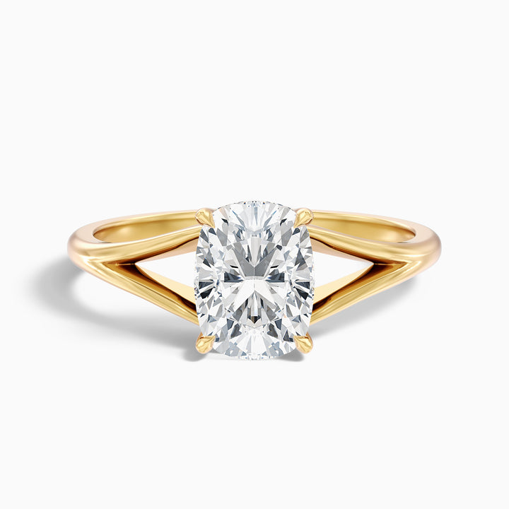 Maren 4 Carat Elongated Cushion Cut Split Shank Lab Grown Diamond Ring in 10k White Gold