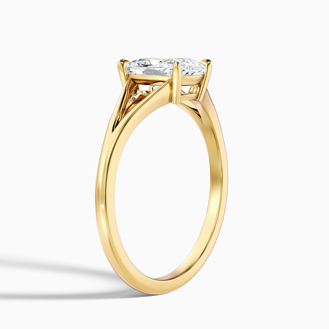 Maren 2 Carat Elongated Cushion Cut Split Shank Lab Grown Diamond Ring in 925 Sterling Silver