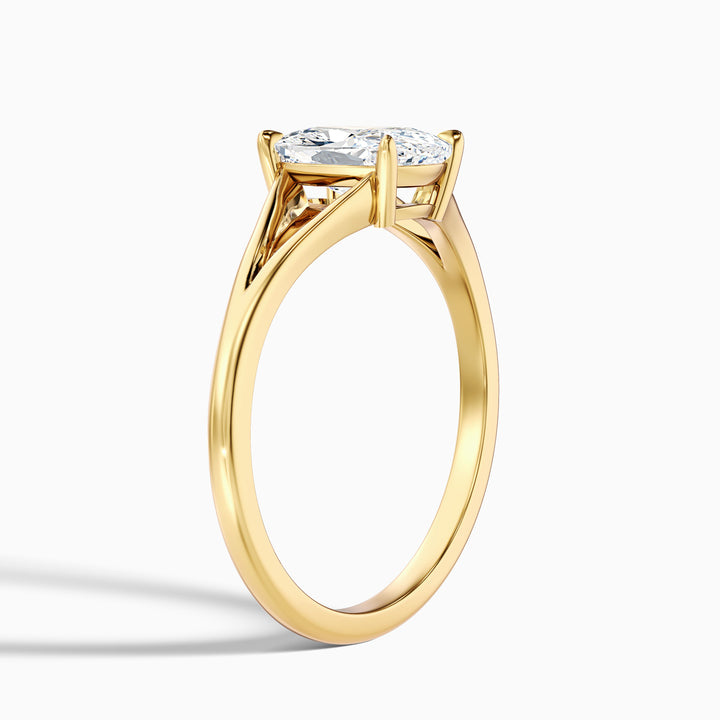Maren 4 Carat Elongated Cushion Cut Split Shank Lab Grown Diamond Ring in 10k White Gold