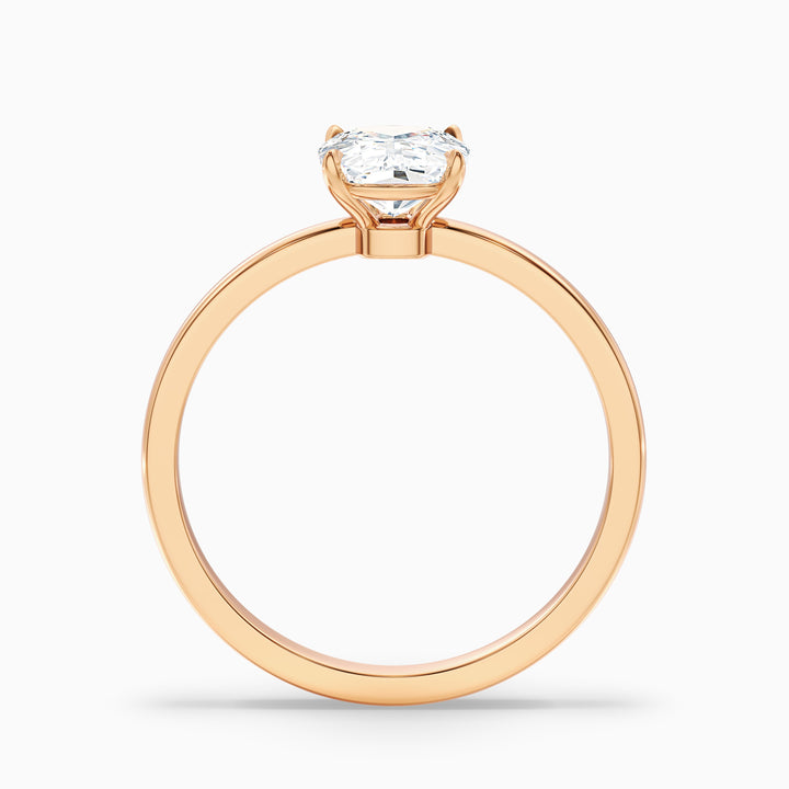crina 5 carat elongated cushion low profile solitaire lab grown diamond ring in 925 sterling silver - Side View