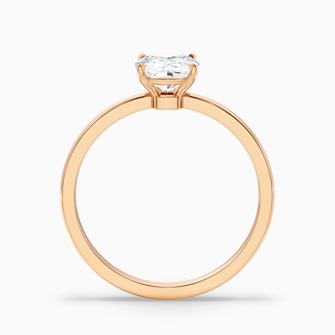 Anahi 1 Carat Elongated Cushion Low Profile Solitaire Moissanite Diamond Ring in 925 Sterling Silver