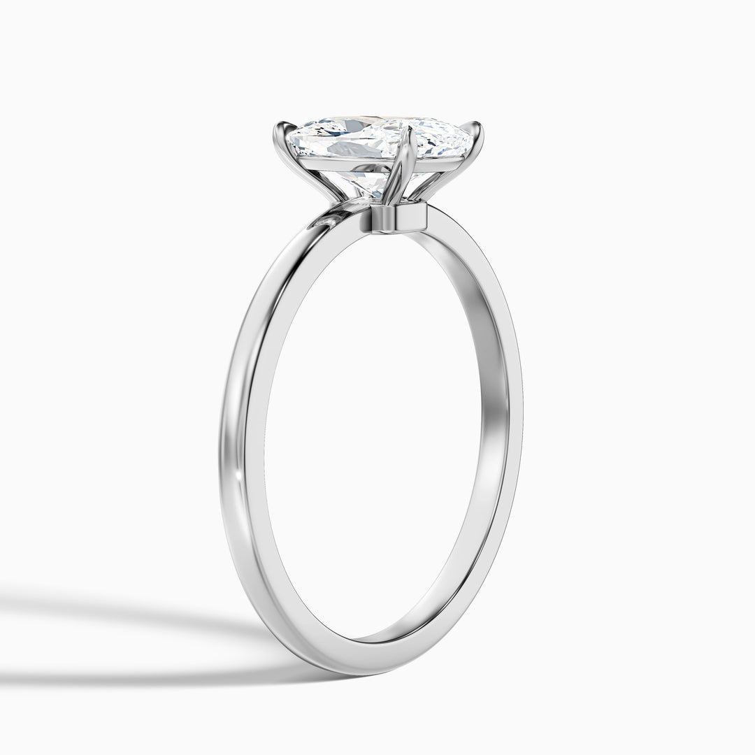 Anahi 1 Carat Elongated Cushion Low Profile Solitaire Moissanite Diamond Ring in 925 Sterling Silver