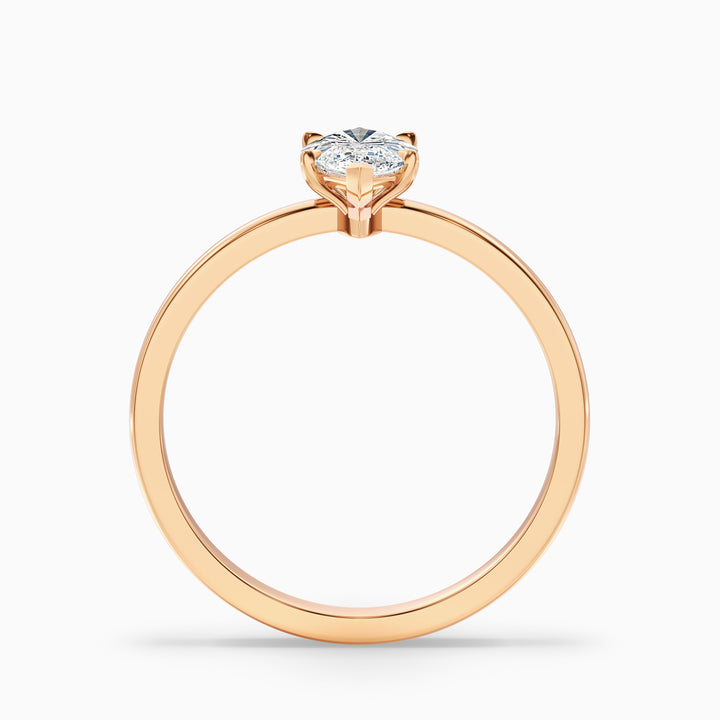 Verne 4 Carat Marquise Cut Low Profile Solitaire Moissanite Diamond Ring in 925 Sterling Silver
